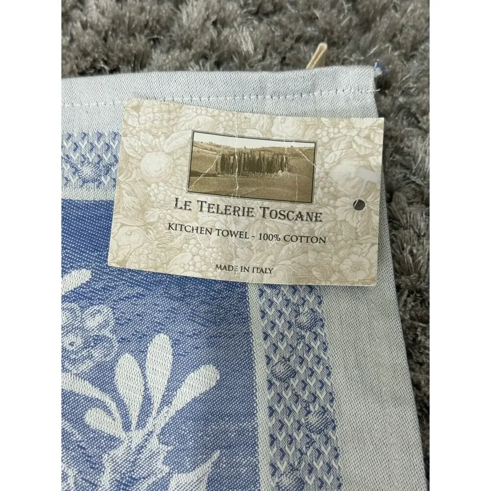 Le Telerie Toscane Joyeux Noel Blue Tea Towel NWT Eiffel Tower Paris France